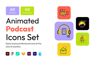 Animated Podcast Icons