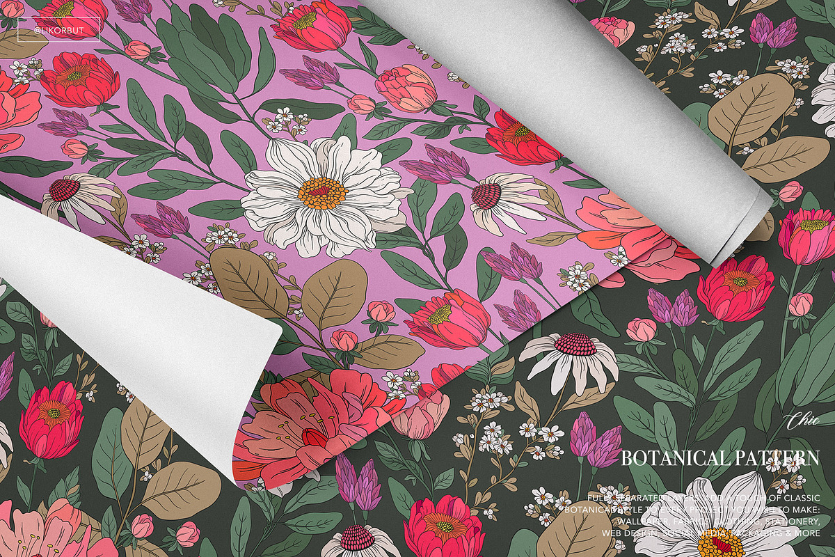 Lush Botanical Pattern and Graphics, a Pattern Graphic by likorbut (Photo 4 of 13)