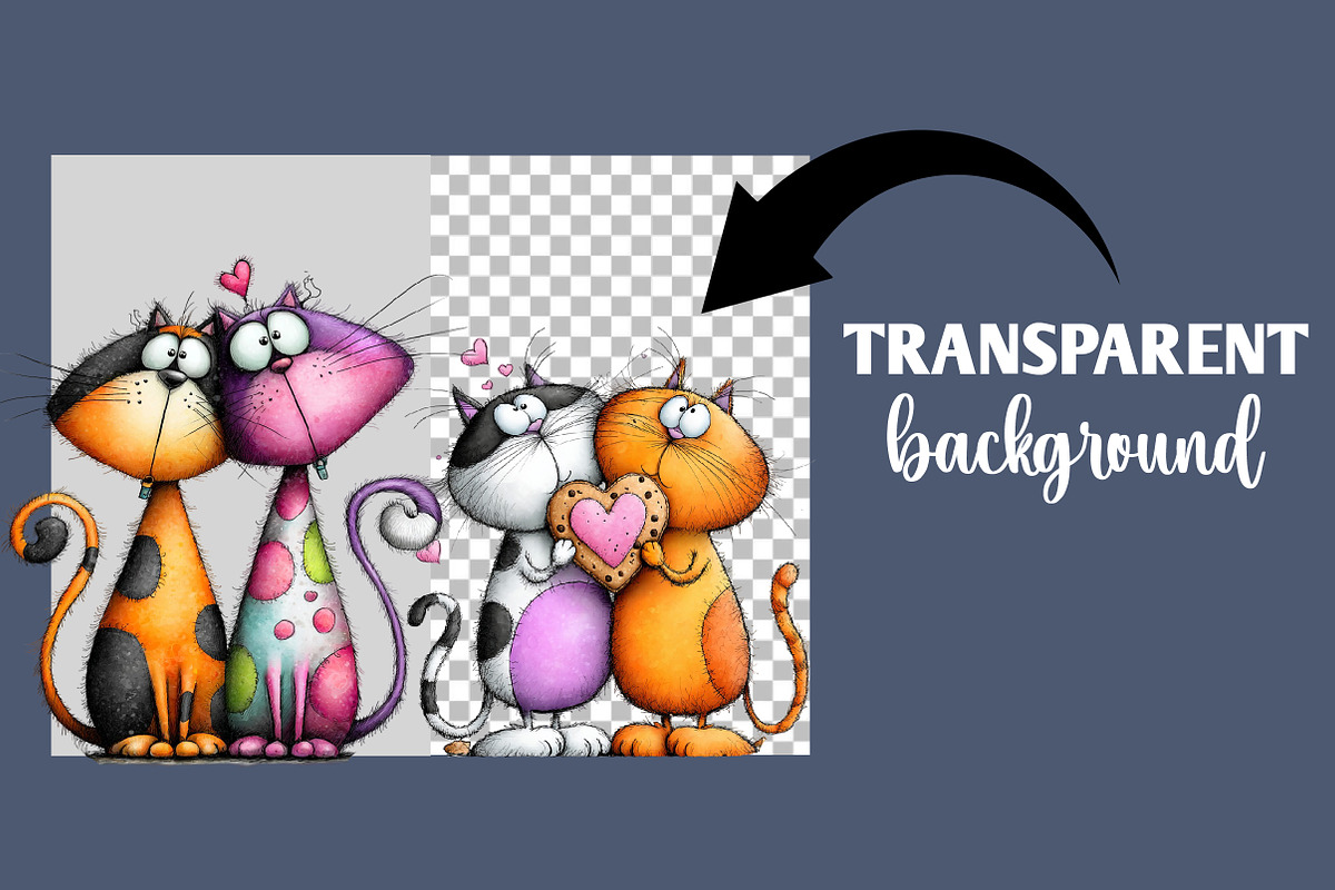 Valentine Couple cat clipart, an Illustration by Designworld (Photo 2 of 6)