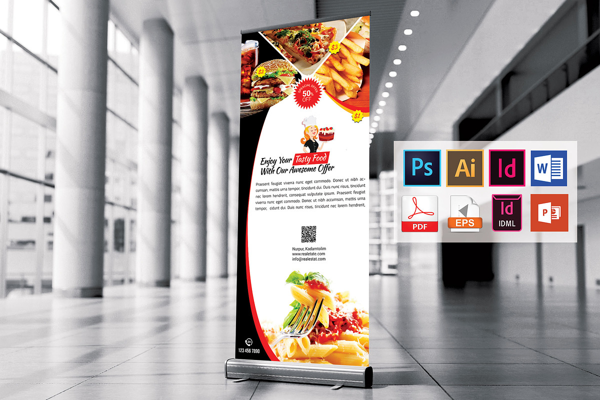 Restaurant Roll Up Banner Vol-01, a Flyer Template by Imagine Design Studio (Photo 2 of 4)