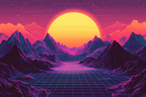 Retro futurism landscape with vibran, a Photo by Iftikhar Alam