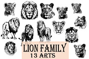 LION FAMILY set, an Animal Illustration by IPVector (Thumbnail 13 of 13)