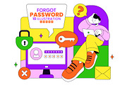 10 Forgot Password Illustration, a Technology Illustration by denayunebgt (Thumbnail 1 of 4)