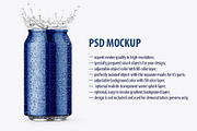 Metallic Beer Can Mockup with Splash, a Packaging Mockup by LoopAll (Thumbnail 2 of 2)