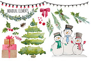 Christmas watercolor clip art BUNDLE, an Illustration by DailyMiracleDigitals,LLC (Thumbnail 3 of 11)