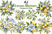 Watercolor Lemon Blossom Clipart, an Illustration by Craft Nest (Thumbnail 1 of 12)