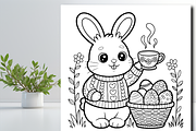 Cozy Easter Bunny Coloring Book, an Animal Illustration by Design Zone (Thumbnail 3 of 5)
