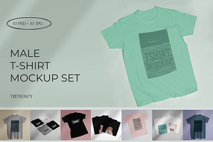 REALISTIC BASIC TSHIRT MOCKUP BUNDLE