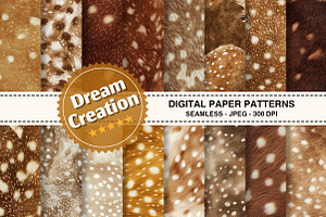 Deer Hide Digital Papers Fawn Fur, a Texture Graphic by Dream Creation
