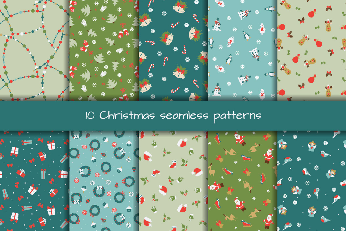 Christmas seamless patterns, a Pattern Graphic by MalniArt