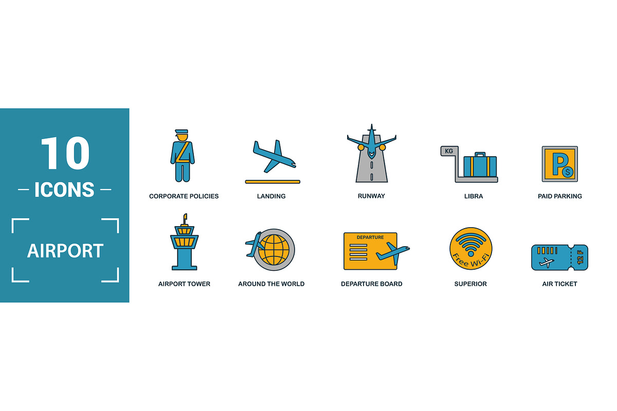 Airport Two Color Icon Set, an Object Graphic by Aimagenarium@gmail.com (Photo 2 of 3)