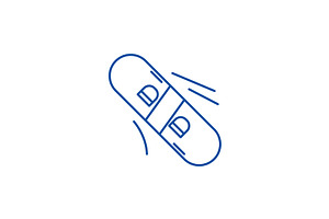 Winter Skateboard Line Icon Concept