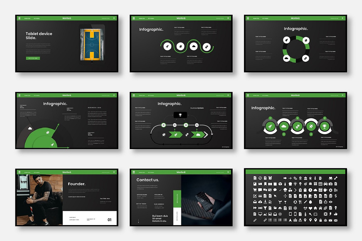 Manford  – Business PowerPoint Templ, a Presentation Template by Dens Creative Studio (Photo 5 of 6)
