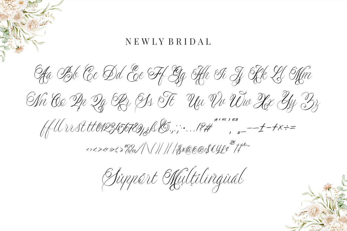 Newly Bridal - A Wedding Font, a Script Font by a Piece of Cake (Photo 9 of 12)