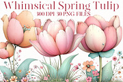 Whimsical Spring Tulip Clipart, an Illustration by Designworld (Thumbnail 1 of 8)