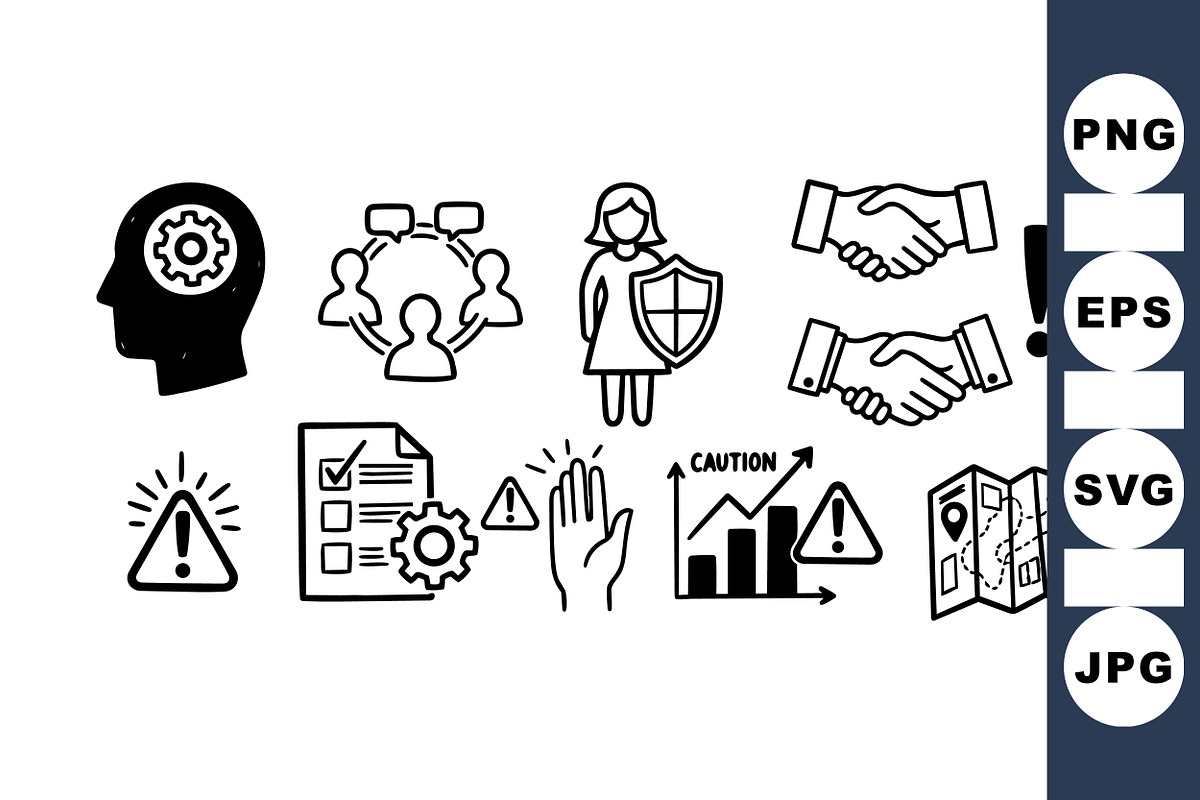 Business Risk Management Icons, an Illustration by designvectx (Photo 1 of 3)