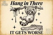 Funny Raccoon PNG Sublimation Bundle, an Object Illustration by Sublimation Artist (Thumbnail 7 of 23)