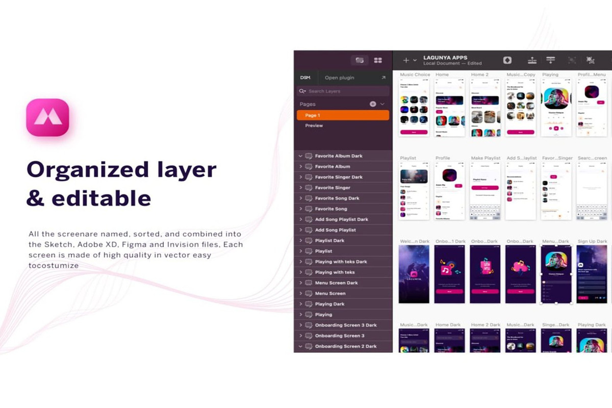 Lagunya - Music Apps Mobile Ui Kit, an UI Kit Template by Lumina_ui_ux202 (Photo 3 of 6)