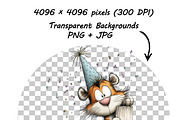 Tiger Birthday Party Safari Cliparts, a Graphic by one-touch (Thumbnail 6 of 17)