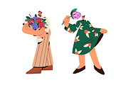 People holding flower bouquets set, a Person Illustration by Good Studio (Thumbnail 4 of 16)