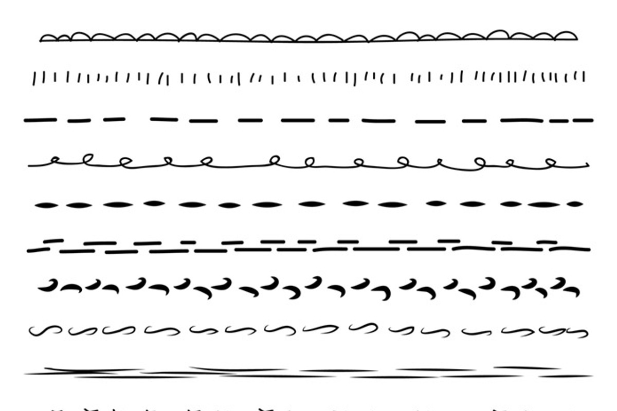 18 Hand Drawn Doodle Lines Set #1, an Illustration by The Digital Download Shop (Photo 2 of 2)