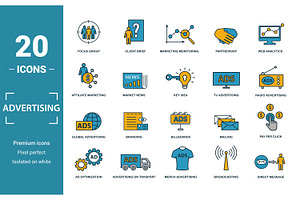 Advertising Two Color Icon Set, an Object Graphic by Aimagenarium@gmail.com