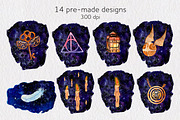 Magic school watercolor clipart, an Education Illustration by AnastasiaWatercolor (Thumbnail 8 of 9)