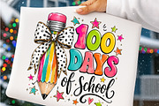 Preppy 100 Days of School PNG Bundle, a Transportation Illustration by SinaCreation (Thumbnail 6 of 7)