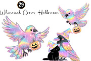 Whimsical Crows Halloween Clipart, a Seasonal Illustration by DreamArtGraphic (Thumbnail 1 of 5)