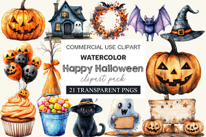 Happy Halloween Collection Clipart, a Work Illustration by cherrydesign