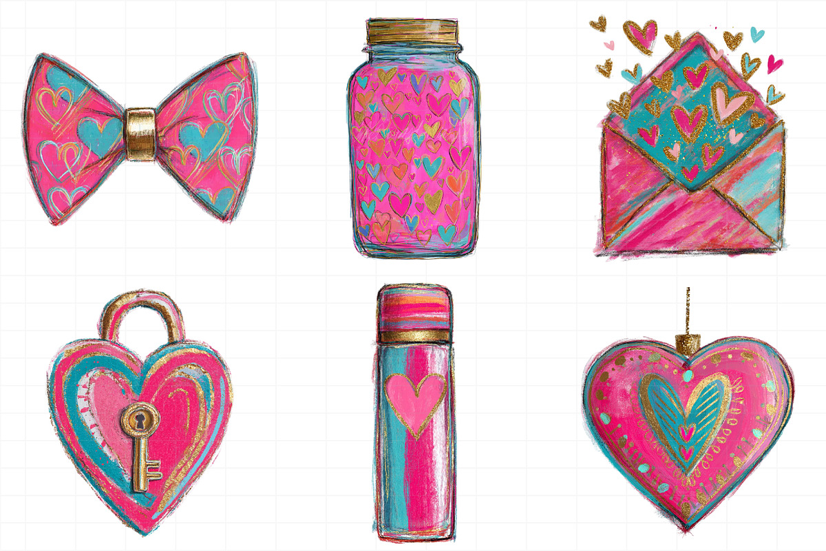 Watercolor Valentine's Day clipart, an Illustration by Daily.Designs (Photo 3 of 5)
