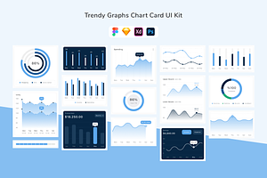 Trendy Graphs Chart Card UI Kit