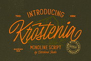 Krostenia - Monoline Script + Bonus, a Script Font by Letterhend Studio (Thumbnail 1 of 9)