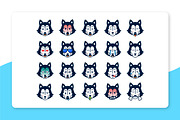 Cute Husky Emoticon, an Emoji Icon by yellowline (Thumbnail 2 of 3)