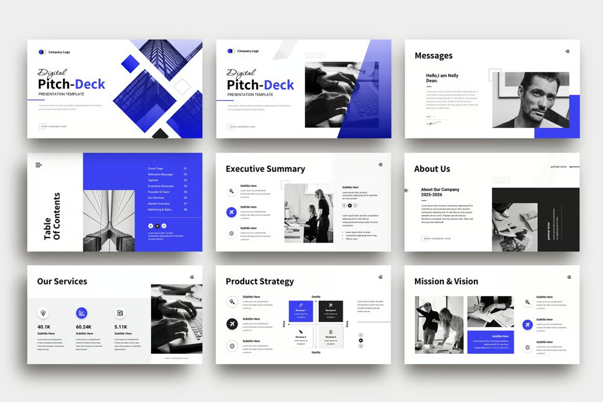 Business Pitch Deck Presentation Template preview 4
