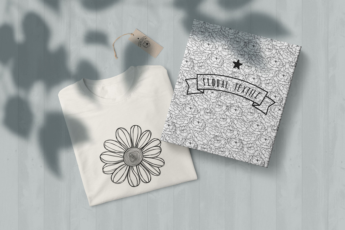 12 Monochrome floral pattern, a Pattern Graphic by ananastya (Photo 5 of 8)
