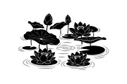 Lotus Pond Silhouette SVG Bundle, an Illustration by yasushie (Thumbnail 21 of 31)