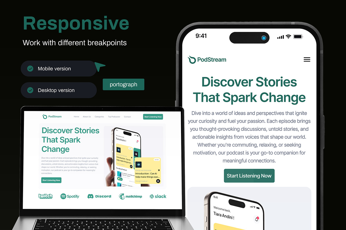 PodStream - Podcast Landing Page preview 3