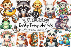 Quirky Funny Animals Sublimation, an Illustration by Designking