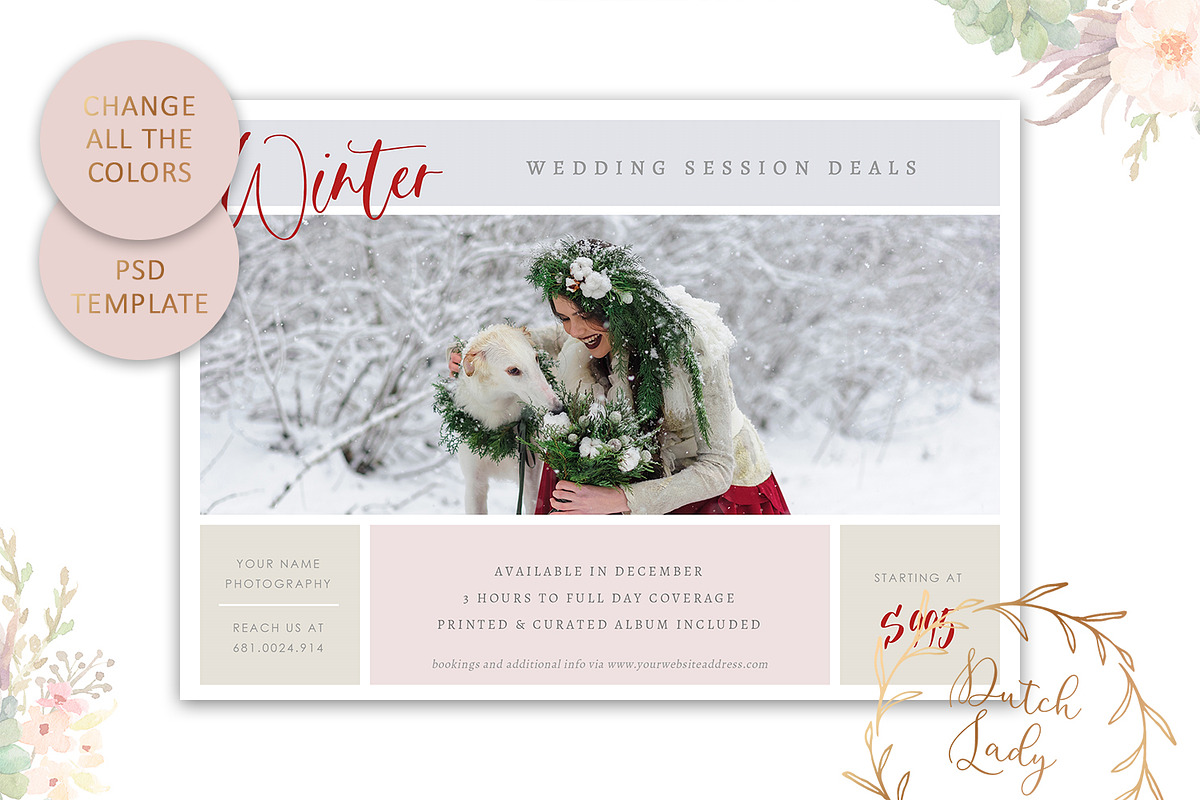 PSD Photo Session Card Template #71, a Card Template by The Dutch Lady ...