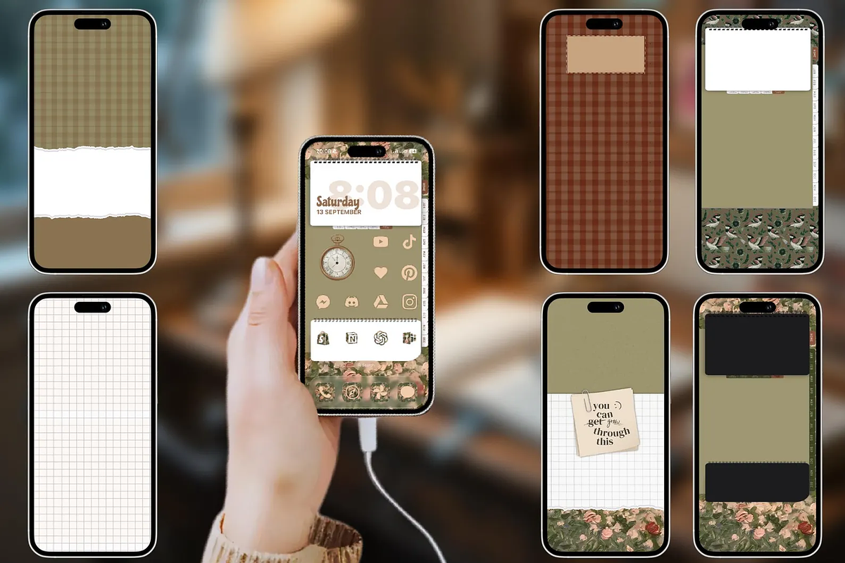 Vintage Romance iPad & iPhone Theme, a Wallpaper Graphic by BeeRubby (Photo 6 of 9)