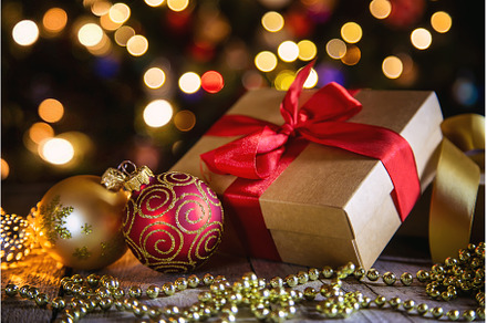 Christmas background with gifts, a Holiday Photo by yanadjana