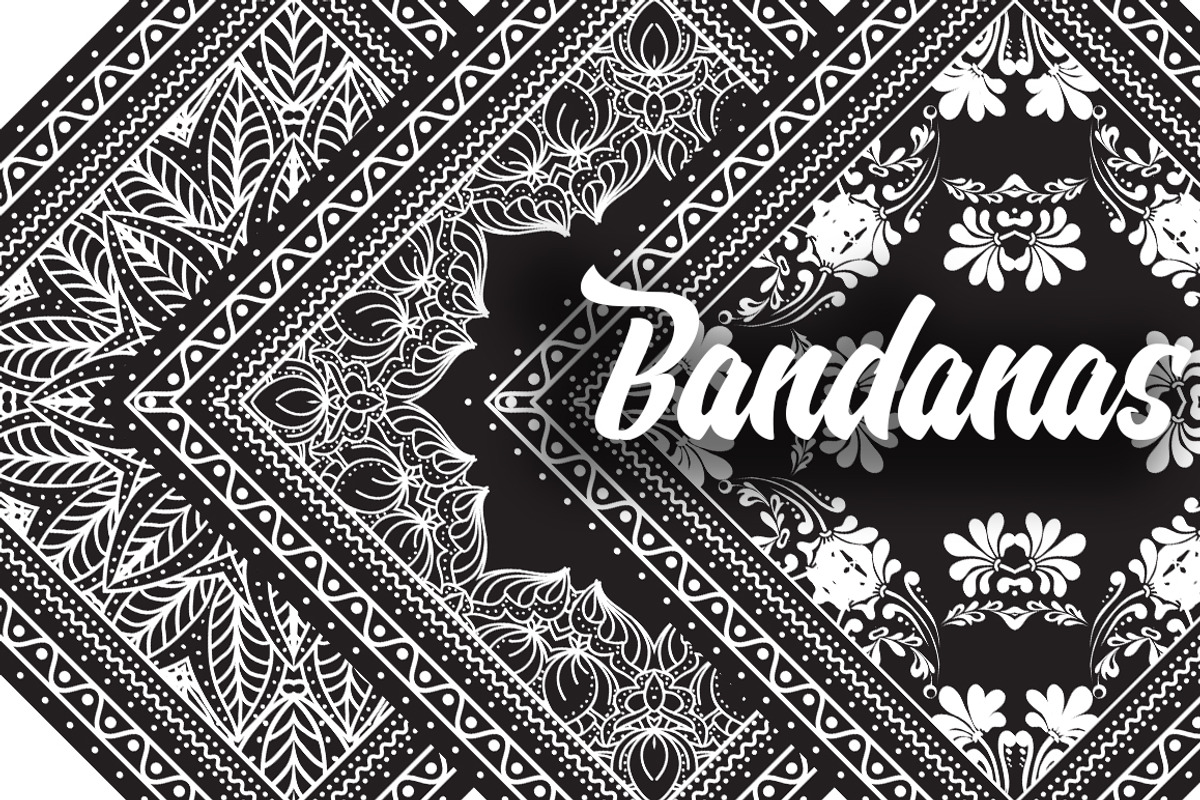 Bandanas silk scarf set 1, a Decorative Illustration by ilonitta (Photo 3 of 3)