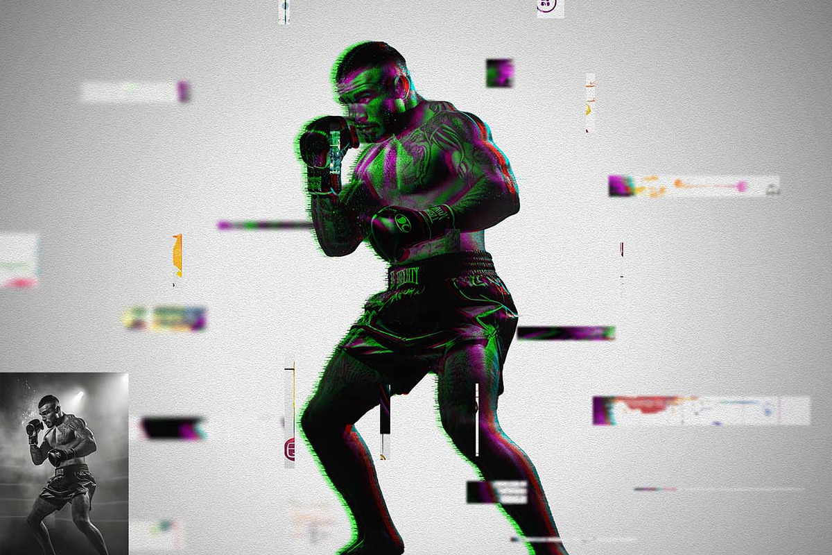 Digital Glitch Effect Ps Action, an Action Add-On by Studio Retouch (Photo 7 of 11)