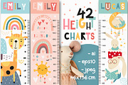 Height chart measure for kids bundle, an Education Illustration by Nursery Art (Thumbnail 1 of 11)