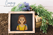Camping Vector Clipart Set, a Person Illustration by Universe Mary (Thumbnail 4 of 9)