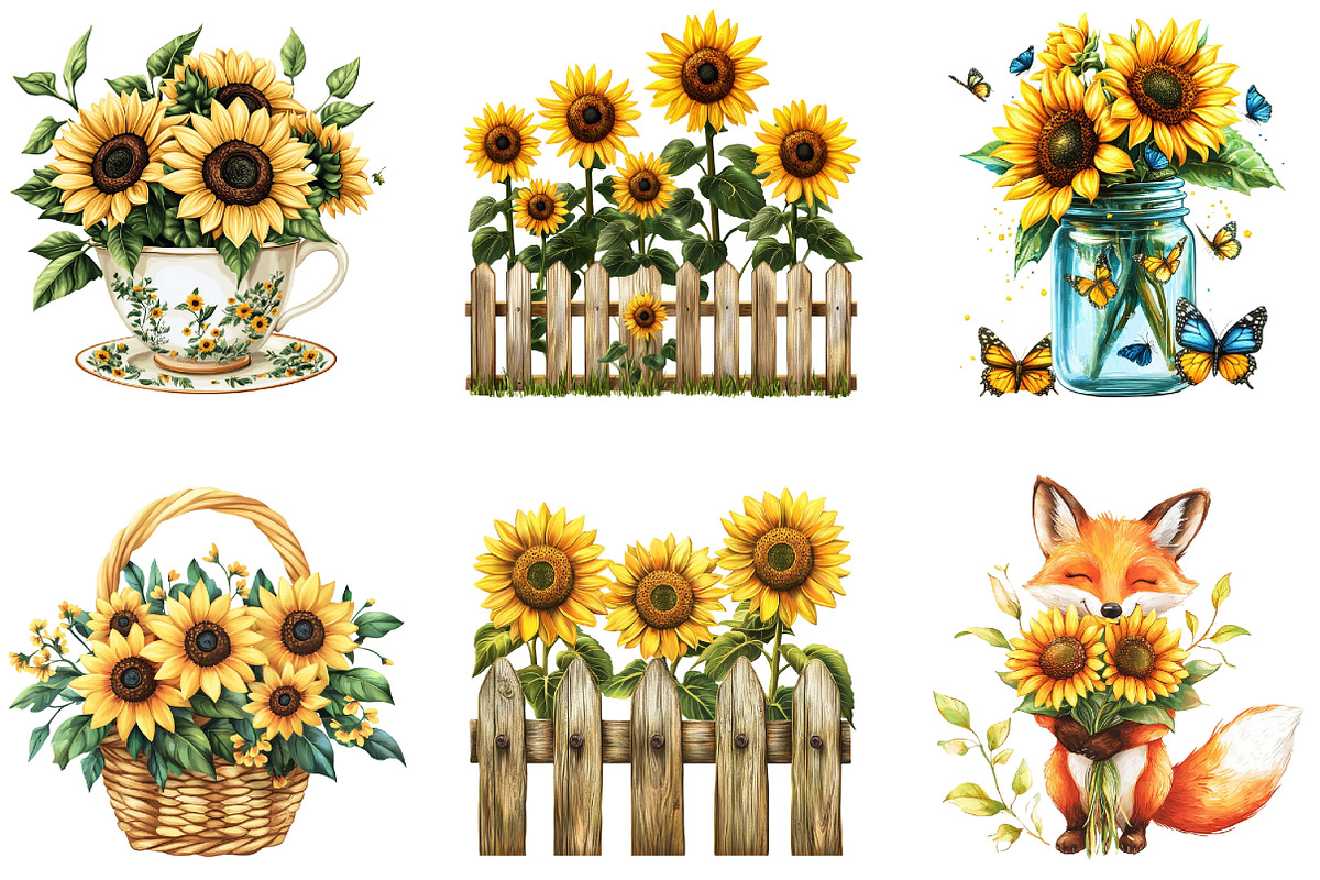 Sunflower Mother's Day Clipart, an Illustration by Designking (Photo 2 of 5)