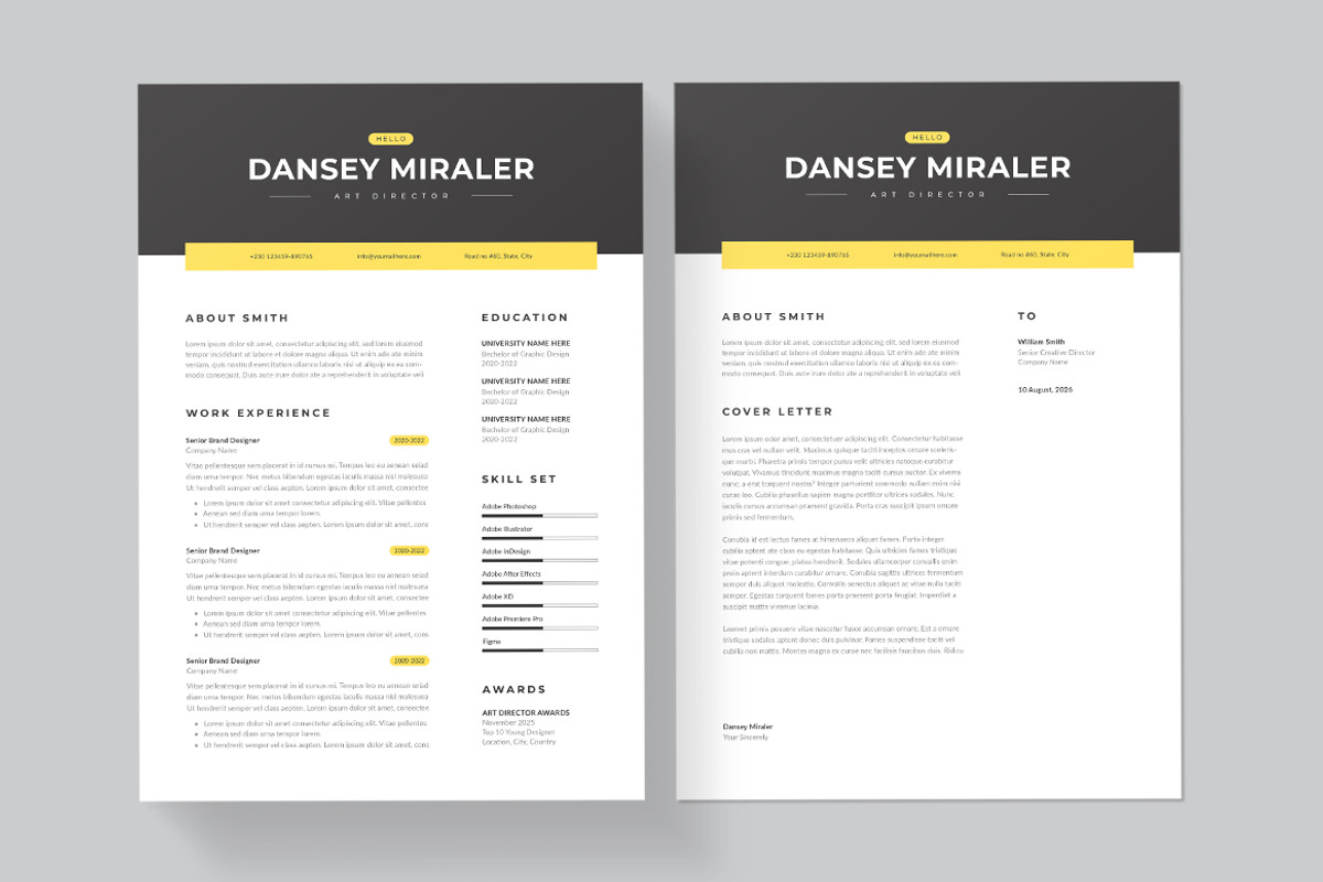Minimal Resume Template | Word, a Stationery Template by HiveArts (Photo 2 of 4)