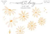 Watercolor Daisy Clipart Floral Card, a Decorative Illustration by Essem Creatives (Thumbnail 2 of 5)
