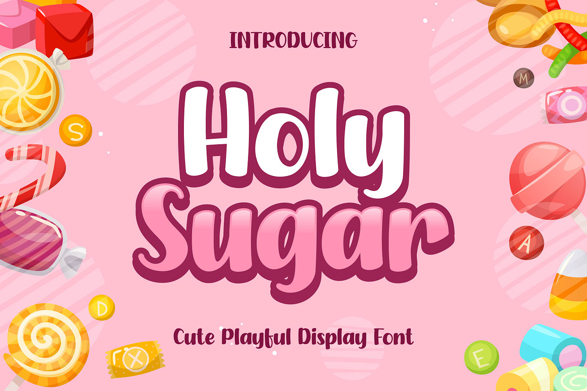 Holy Sugar - Cute Playful Font, a Font by Gumrega Studio (Photo 1 of 8)